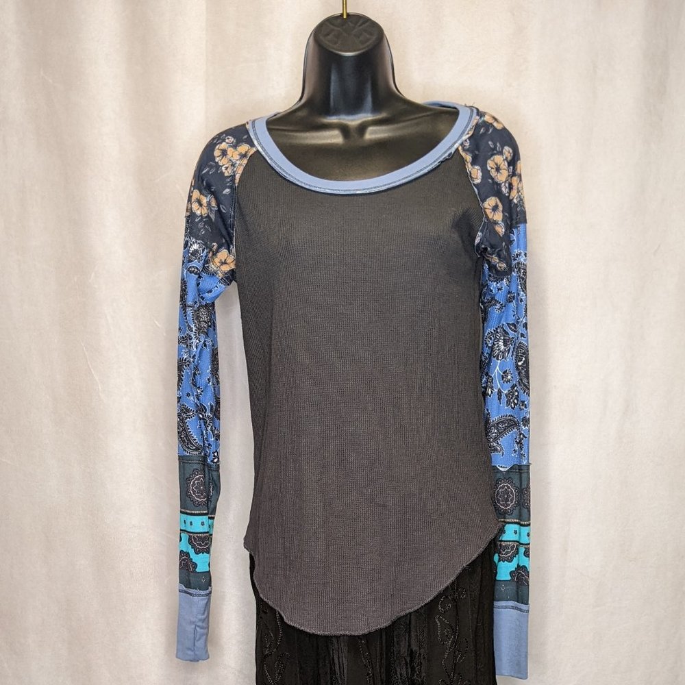 NWOT Medium Floral Patchwork Thermal Shirt-Purchased from Earthbound